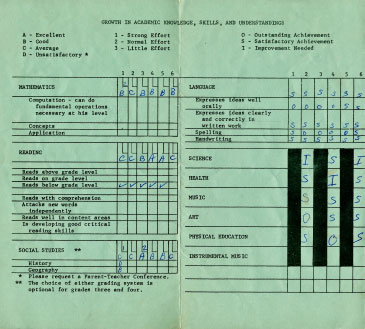 report card